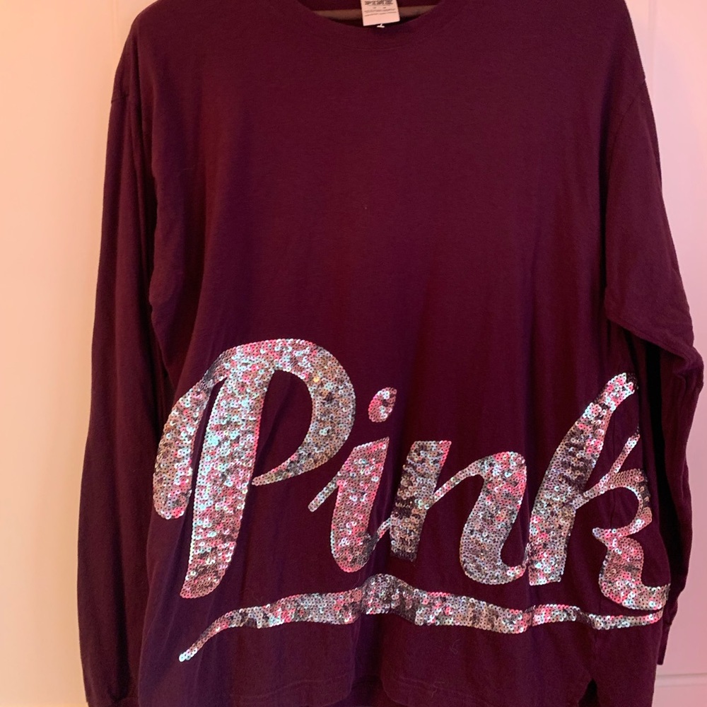 PINK long sleeved sequin shirt